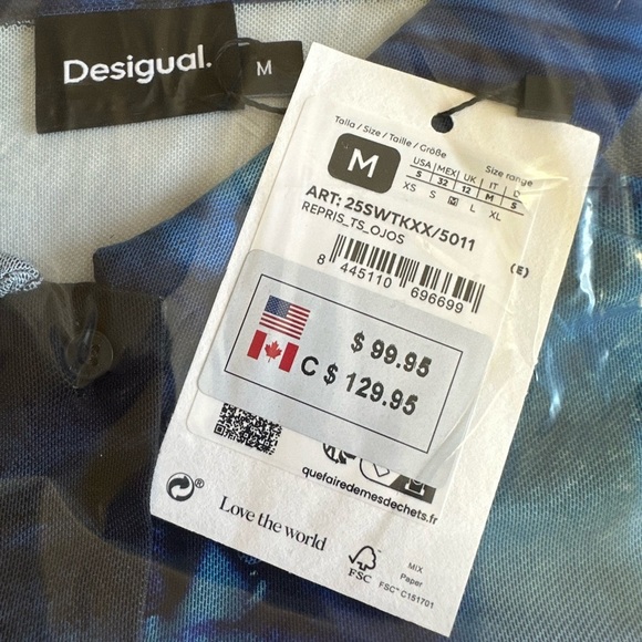 NEW Desigual Top Size Medium - Picture 4 of 4